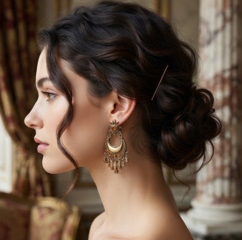 Vintage Bohemian Celestial Sun & Crescent Moon Chandelier Earrings